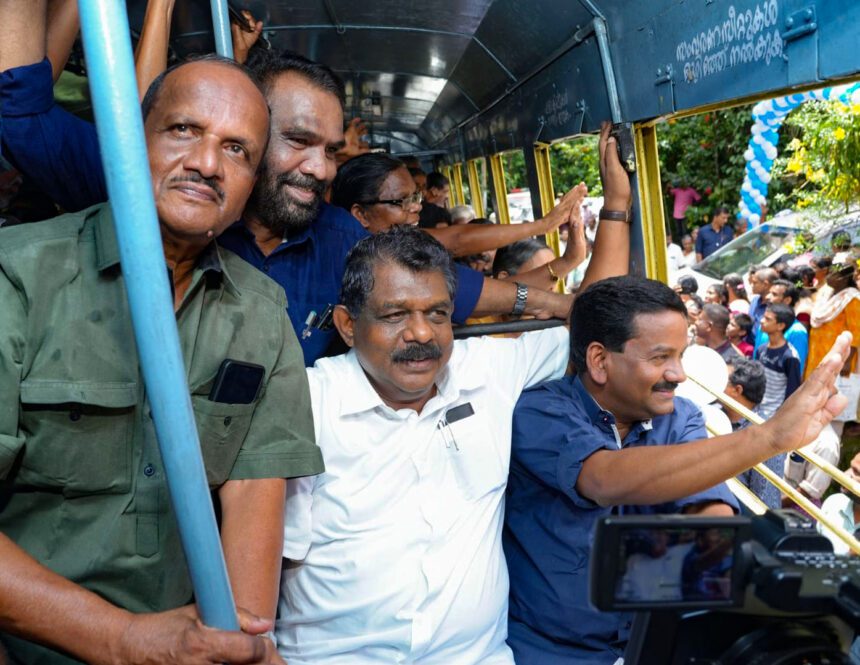 Transport Minister Antony Raju And Ranni MLA Pramod Narayan Travelling in KSTRC Bus